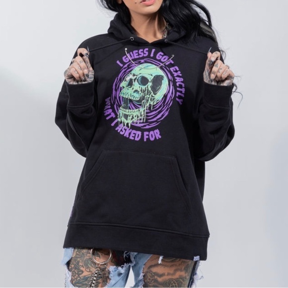 Broken Promises Jinxed Chain Skull Hoodie - Picture 2 of 16
